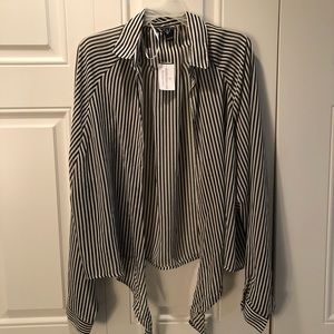 Windsor Striped (Black & White) Tie Shirt